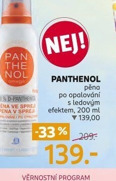 Pěna po opalování sprej 10% Panthenol Omega Pharma