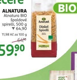 Těstoviny špaldové bio Alnatura