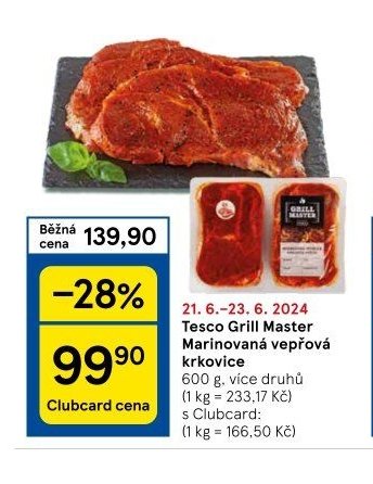 Tesco Grill Master Marinovaná vepřová krkovice