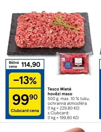 Tesco Mleté hovězí maso