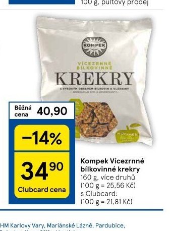 Kompek Vícezrnné bílkovinné krekry