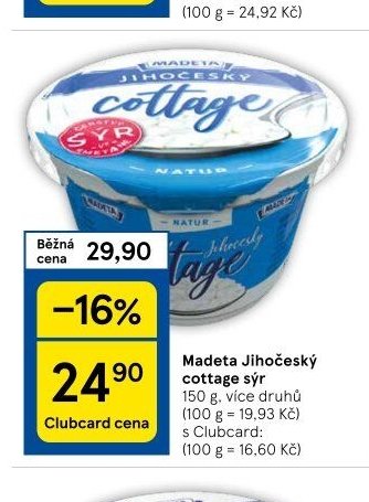Madeta Jihočeský cottage sýr 150 g