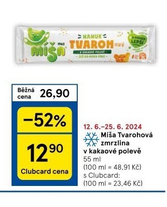 Míša Tvarohová zmrzlina v kakaové polevě