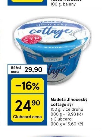 Madeta Jihočeský cottage sýr