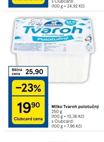 Milko Tvaroh polotučný
