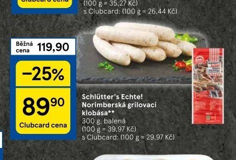 Schlütter's Echte! Norimberská grilovací klobása