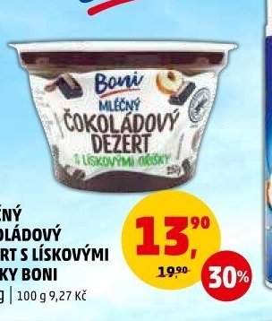 Mléčný čokoládový dezert s lískovými oříšky Boni
