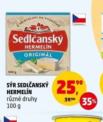 Sýr Sedlčanský Hermelín různé druhy 100 g