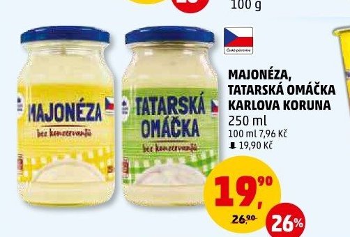 Majonéza, Tatarská omáčka Karlova Koruna 250 ml