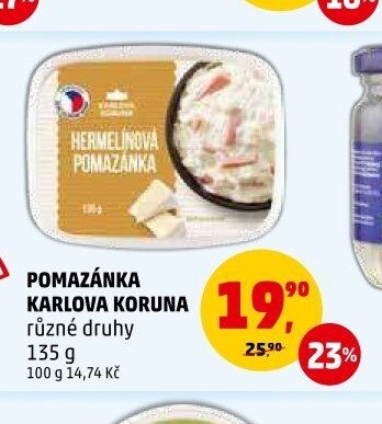 Pomazánka Karlova Koruna různé druhy 135 g