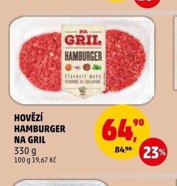 HOVĚZÍ HAMBURGER NA GRIL