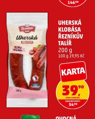 Uherská klobása Řezníkův talíř