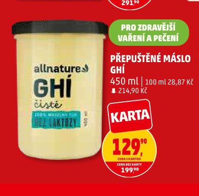 Přepuštěné máslo Ghí