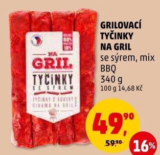 Grilovací tyčinky se sýrem Na gril Penny
