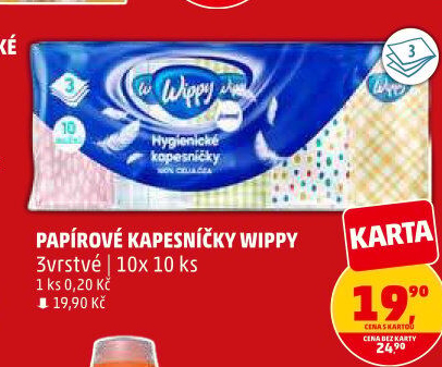 Papírové kapesníčky 3vrstvé Wippy