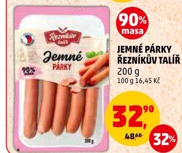 Párky jemné Řezníkův talíř