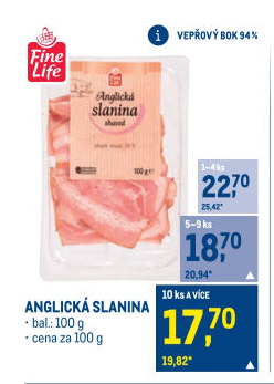 Anglická slanina Fine Life