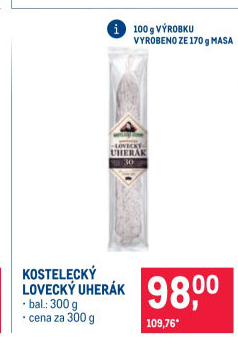 Salám Uherák lovecký Kostelecké uzeniny