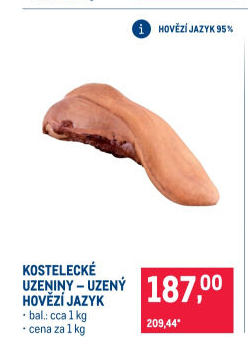 Uzený hovězí jazyk Kostelecké uzeniny