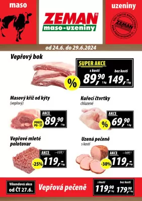 akční leták ZEMAN maso - uzeniny 24.6.2024-29.6.2024