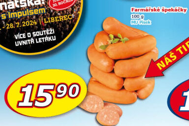 Farmářské špekáčky Maso uzeniny Písek