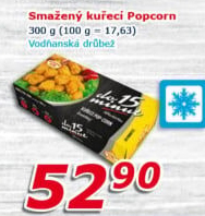 Smažené kuřecí kousky mražené popcorn Vodňanské kuře
