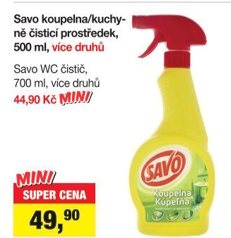 Čistič koupelen ve spreji Savo