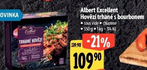 Hovězí trhané maso bourbon Sous vide Albert Excellent