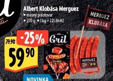 Klobása Merguez Albert Gril