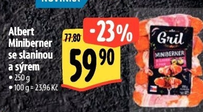 Miniberner se slaninou a sýrem Albert Gril