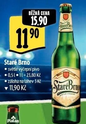Pivo světlé výčepní 10° Staré Brno Starobrno