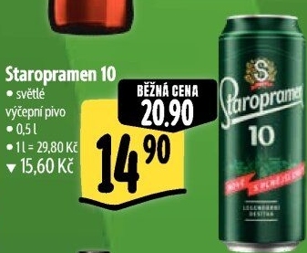 Pivo světlé výčepní 10° Staropramen