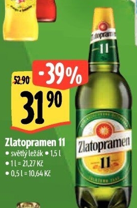 Pivo světlý ležák 11° Zlatopramen