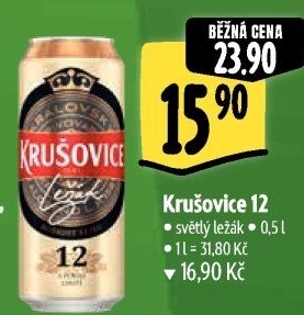 Pivo světlý ležák Královský 12° Krušovice