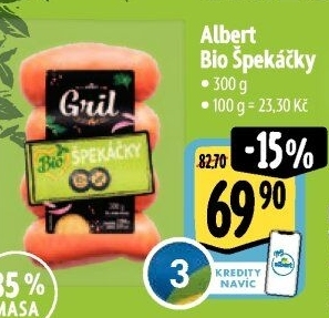 Špekáčky Bio Albert Gril