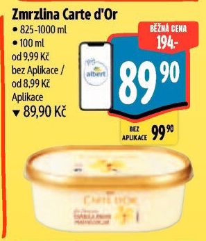 Zmrzlina ve vaničce Carte D'