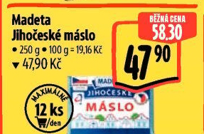 Máslo Jihočeské Madeta