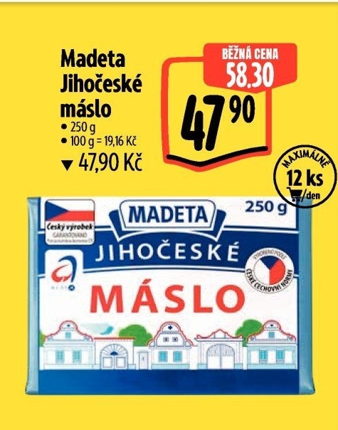 Máslo Jihočeské Madeta