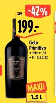 Víno Primitivo Primasole Cielo
