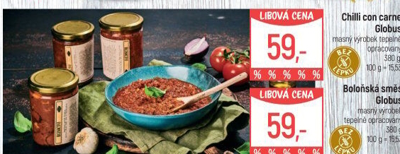 Chilli con carne ve skle Globus