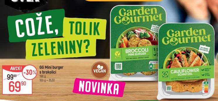 Mini burger veggie s brokolicí Garden Gourmet