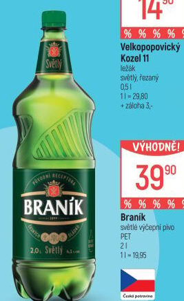 Pivo světlé výčepní 10° Braník