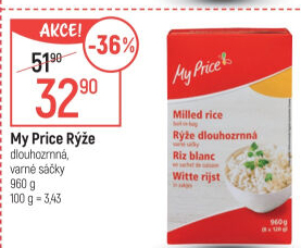 Rýže dlouhozrnná My Price