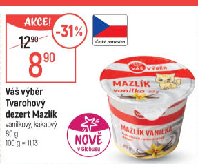 Tvarohový dezert Mazlík Váš Výběr