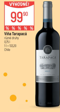 Víno Merlot Viňa Tarapaca