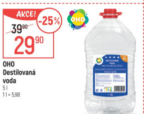 Voda destilovaná OHO