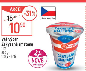 Zakysaná smetana 15% Váš Výběr
