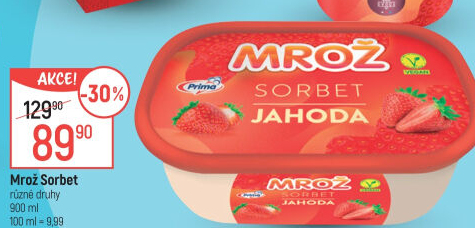 Zmrzlina ve vaničce Sorbet Mrož Prima