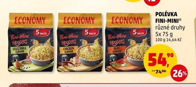 Economy Fini-Mini Noodles různé druhy