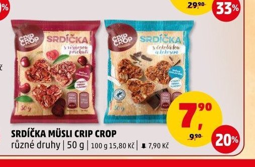 Srdíčka müsli Crip Crop různé druhy